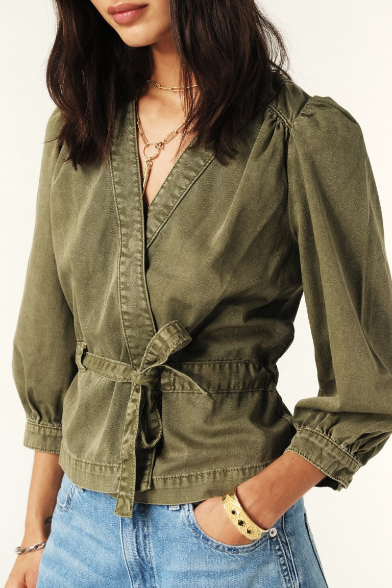 ba&sh Olavina Top in Khaki