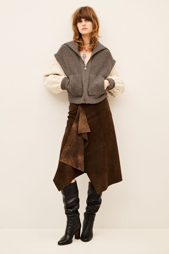 ba&sh Essen Cardigan in Chamois