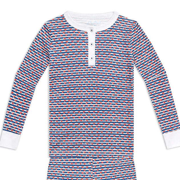 Joy Street Kids Sailor Hearts Pajamas in Navy