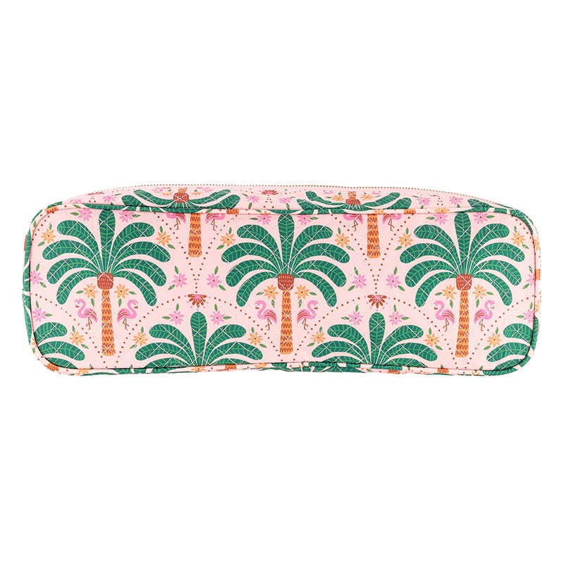 Bella Sleep Spa Quilted Hair Tool Bag in Pink + Palm Trees