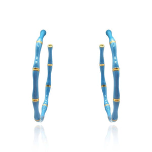 Michael Nash Jewelry Sloan Turquoise Enamel And Gold Plated Bamboo Earrings