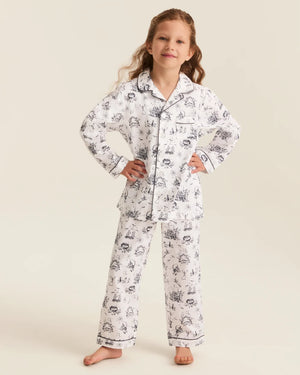Petite Plume Kid's Twill Pajama Set in Hallow's Eve Toile