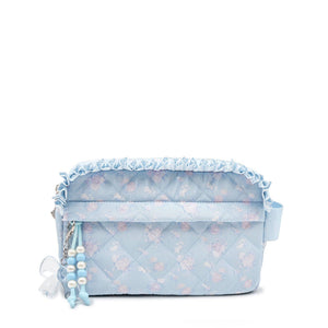 OMG Accessories Quilted Floral Printed Pouch with Charm
