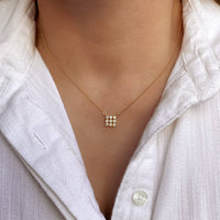 GoldFi Cubic Zircon Cluster  Necklace