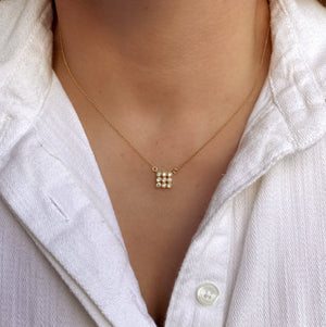 GoldFi Cubic Zircon Cluster  Necklace