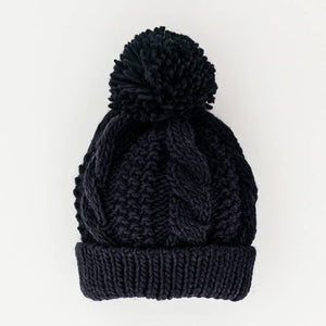 Huggalugs Cable Beanie Hat in Indigo