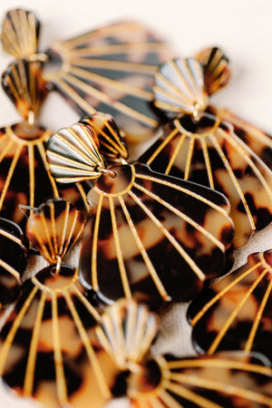 St Armands Brown Tortoise Shell Statement Earrings