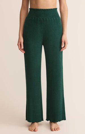 Z Supply Dawn Smocked Pant in Evergreen