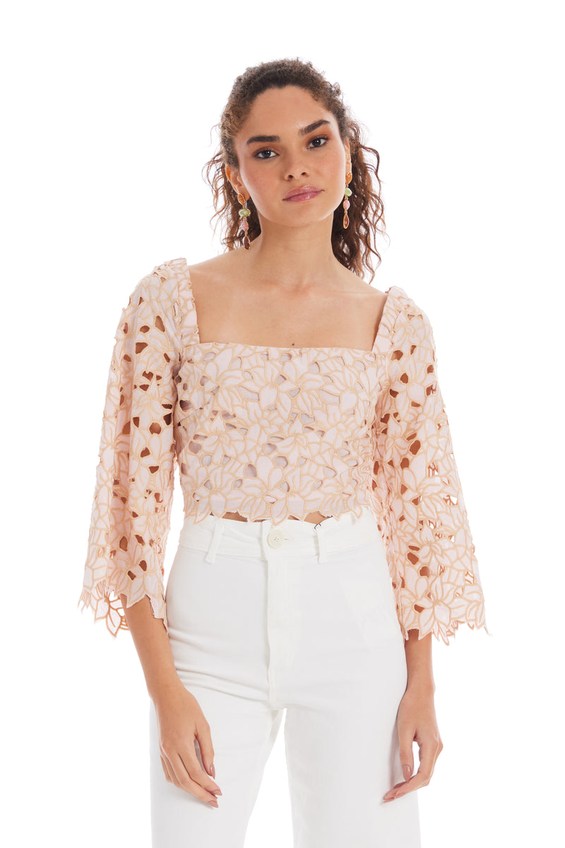 Allison Poppy Top in Blush