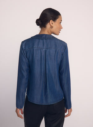 Bella Dahl Puritan Collar Shirt in Moonlit Wash
