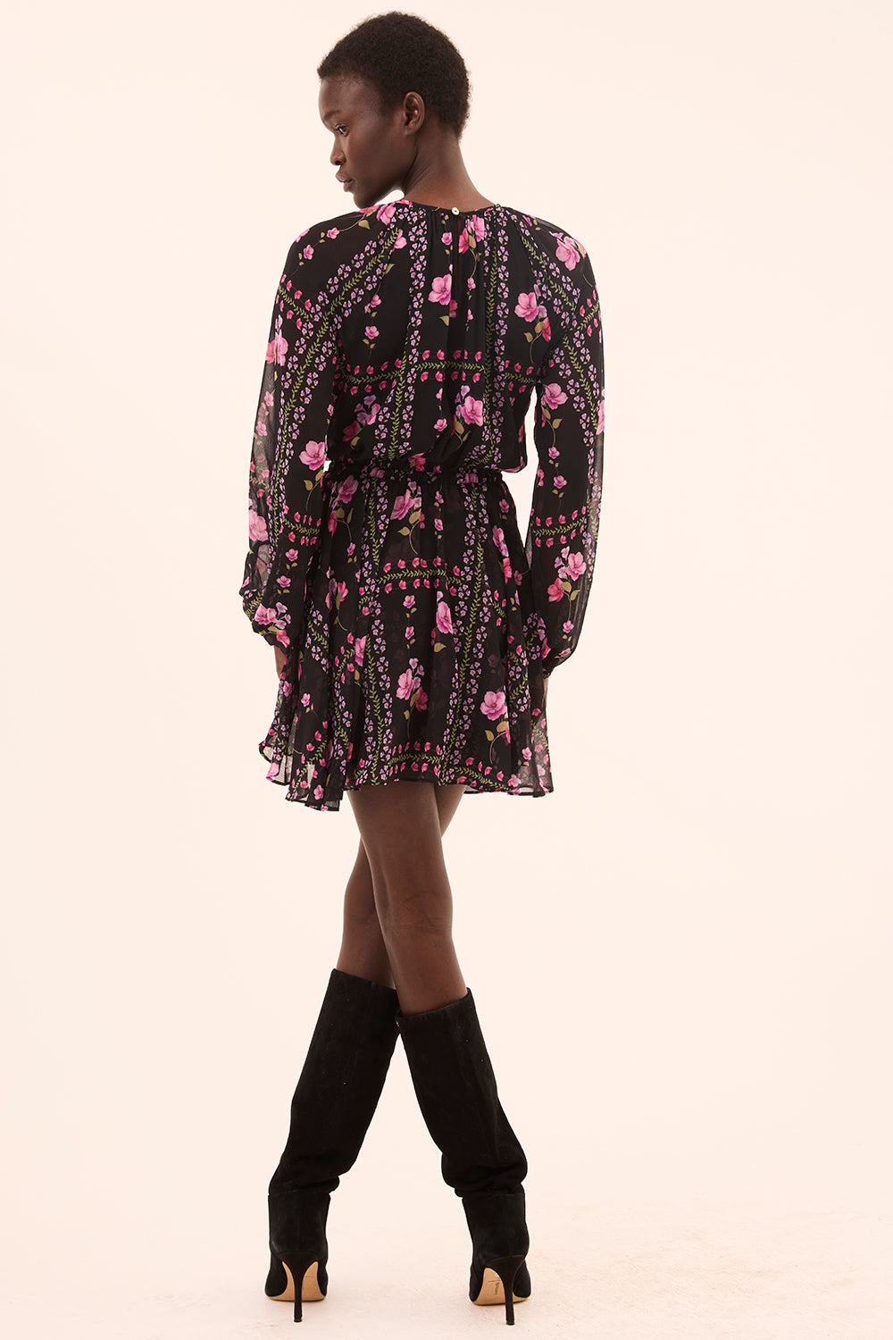 Misa Anthea Dress in Midnight Lattice