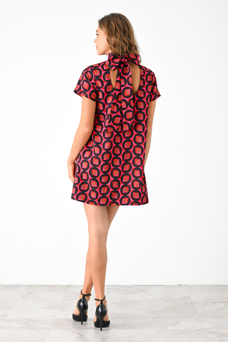 Lavender Brown Rory Dress in Red/Pink Combo