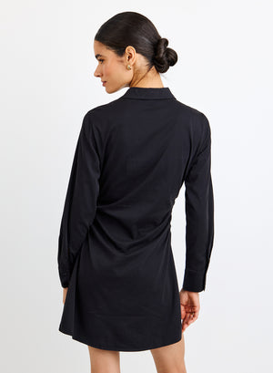 Bella Dahl Shirred Shirt Dress in Black