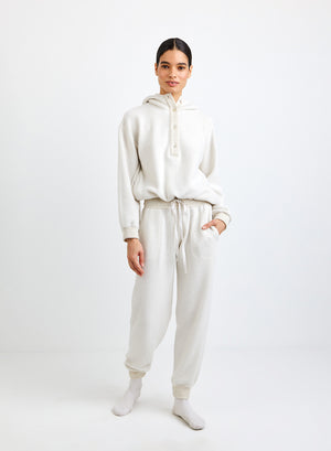 Bella Dahl Tie Waist Hoodie in Oatmeal