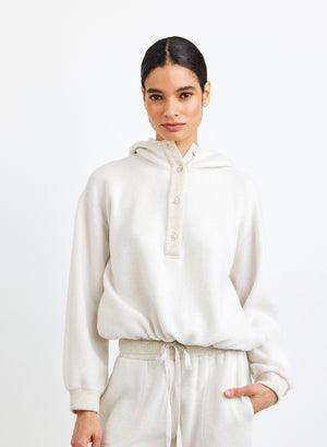 Bella Dahl Tie Waist Hoodie in Oatmeal