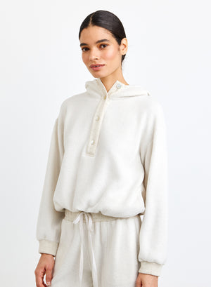 Bella Dahl Tie Waist Hoodie in Oatmeal