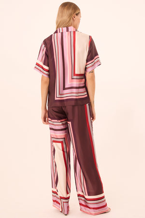 Misa Izzie Pant in Chocolate Geo Stripe