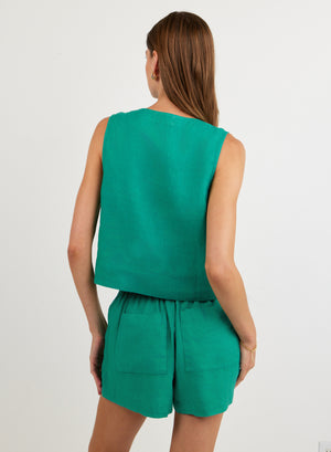 B4903-331-302 - SLEEVELESS HALF PLACKET TOP
