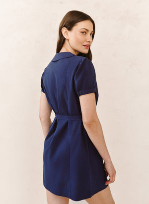 Bella Dahl Puritan Collar Dress in Noir Navy