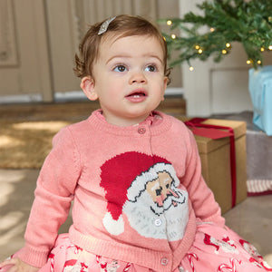 Pink Chicken Baby Girls Maude Sweater in Santa