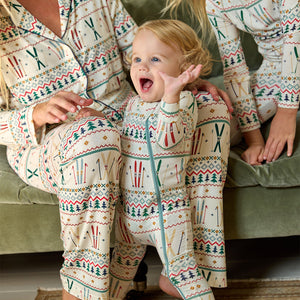 Pink Chicken Bamboo Romper in Fair Isle Ski