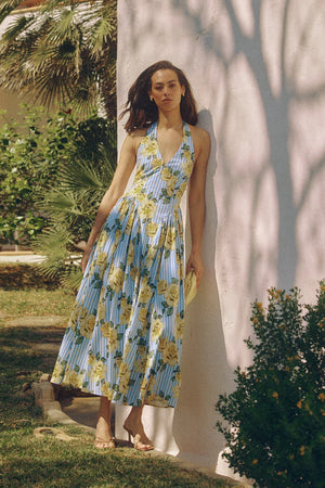 Hutch Alara Dress in Blue Stripe / Yellow