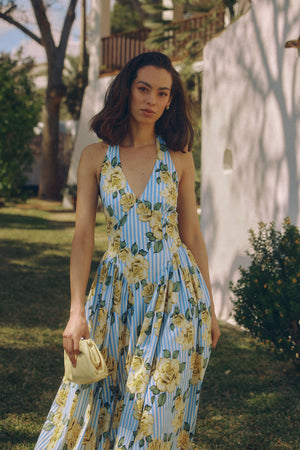 Hutch Alara Dress in Blue Stripe / Yellow