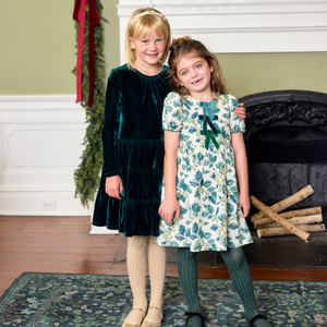 Pink Chicken Girls Hermione Dress in Green Holly