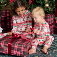 Pink Chicken Bamboo Romper in Candy Cane Fair Isle
