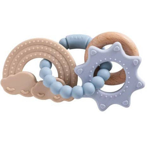 Three Hearts Catalina Rattle Teether Silicone in Blue