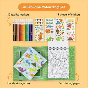 Tiger Tribe Dinosaur Coloring Set