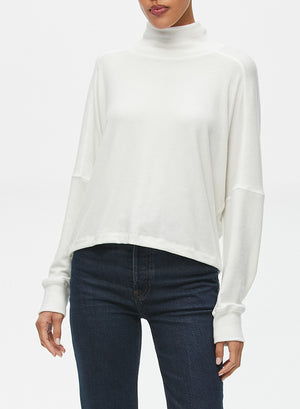 Michael Stars Frida Mock Neck Top in Chalk