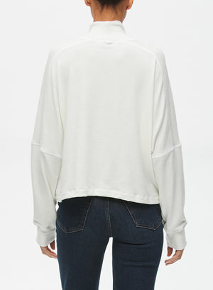 Michael Stars Frida Mock Neck Top in Chalk