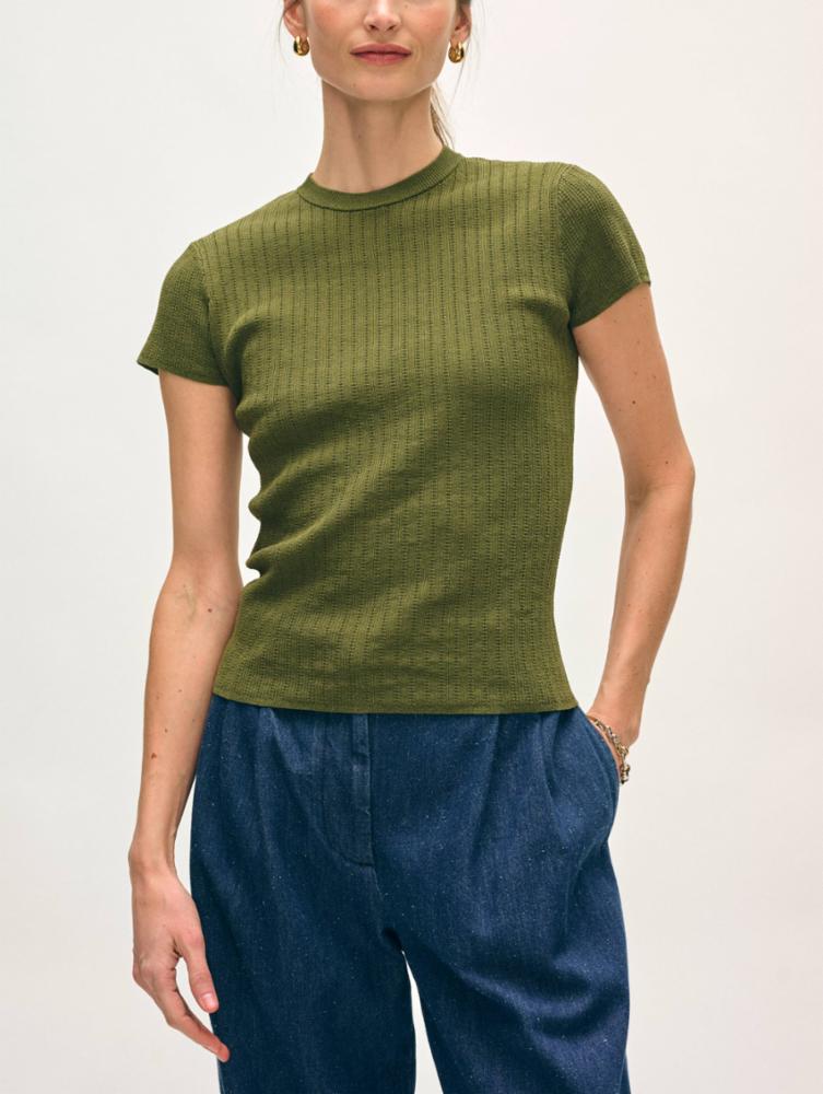 White + Warren Paperfine Pointelle Tee - Multiple Colors!