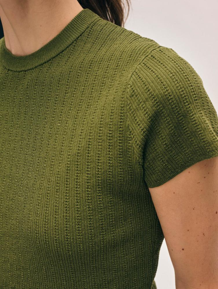 White + Warren Paperfine Pointelle Tee - Multiple Colors!