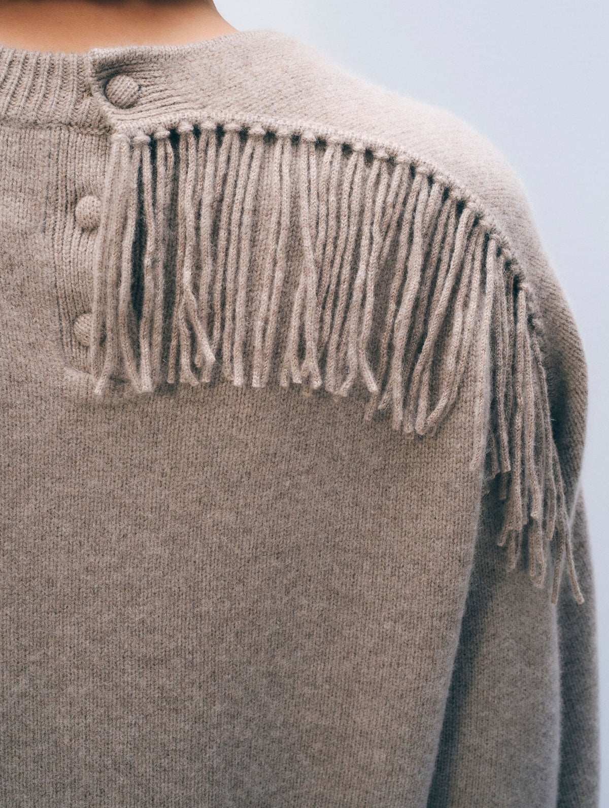 White + Warren Cashmere Blend Scarf Sweater in Misty Brown Heather