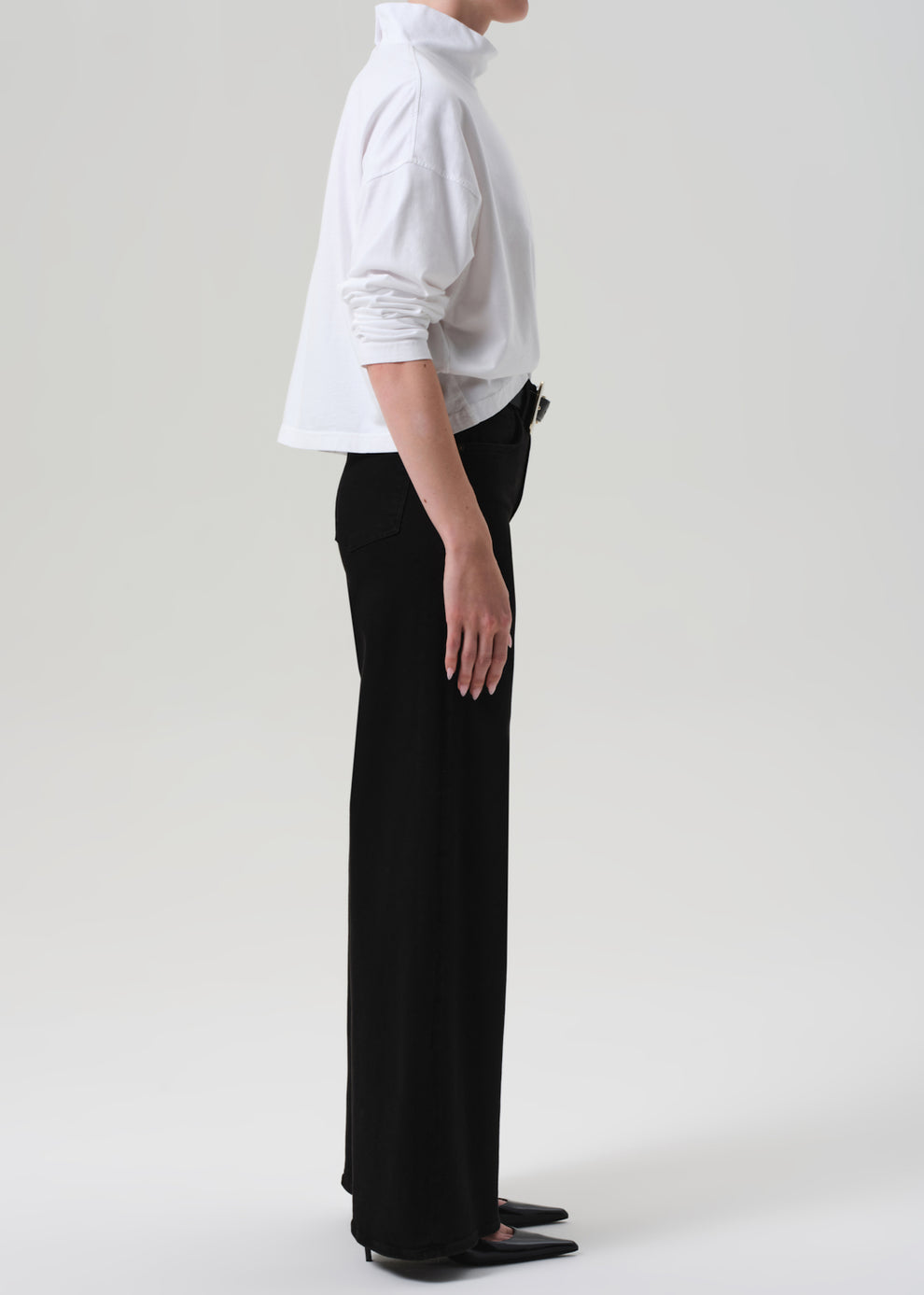 Citizens of Humanity Lyra Long Wide Leg Jean In Plush Black