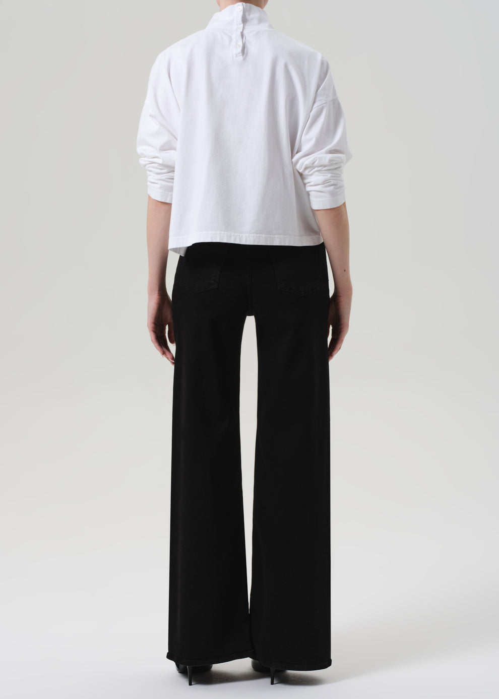 Citizens of Humanity Lyra Long Wide Leg Jean In Plush Black