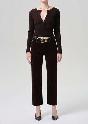 Citizens of Humanity Palma Straight Corduroy in Dark Barrister