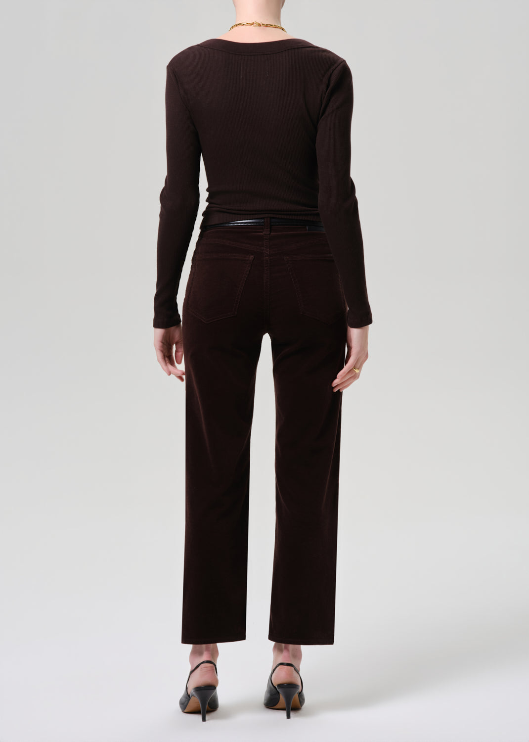 Citizens of Humanity Palma Straight Corduroy in Dark Barrister