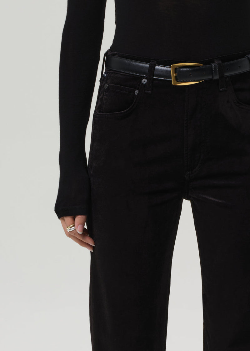 Citizens of Humanity Delfina Straight Velvet Pant in Black