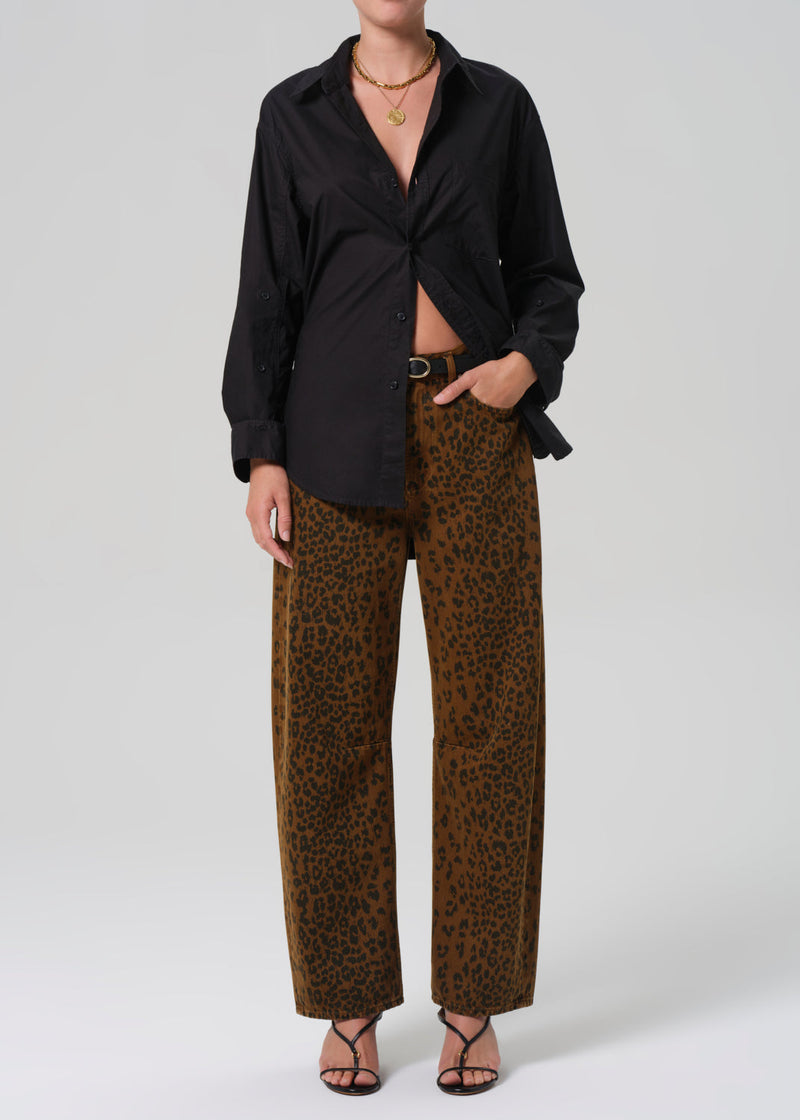 Citizens of Humanity Miro Long Relaxed Jean in Sepia Cheetah