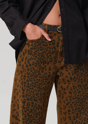 Citizens of Humanity Miro Long Relaxed Jean in Sepia Cheetah