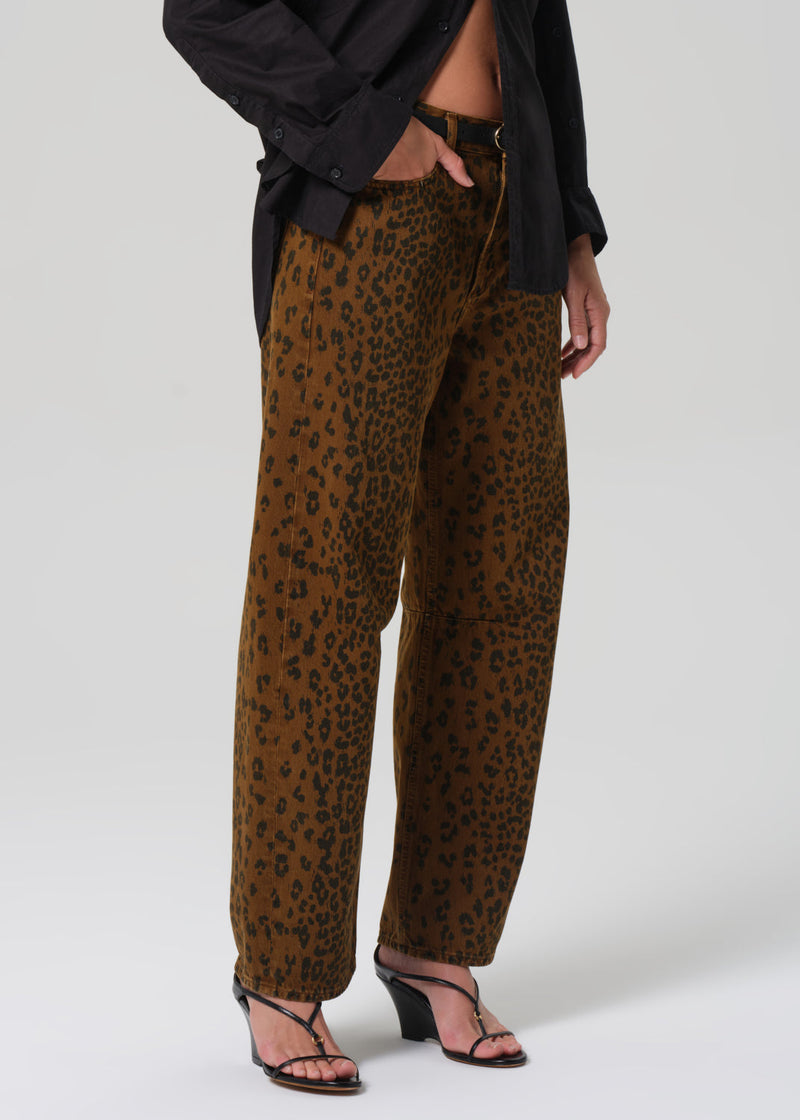Citizens of Humanity Miro Long Relaxed Jean in Sepia Cheetah