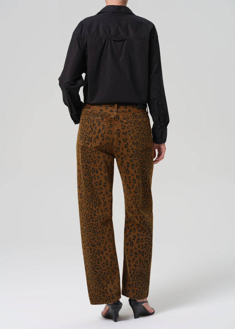 Citizens of Humanity Miro Long Relaxed Jean in Sepia Cheetah