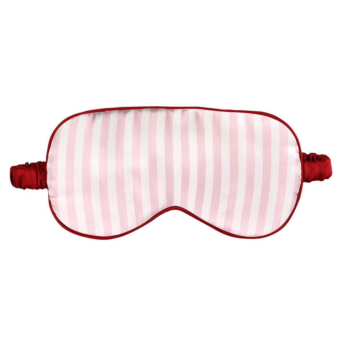 Bella Sleep Spa in Sleep Mask in Ornament in Light Pink Stripe + Burgundy