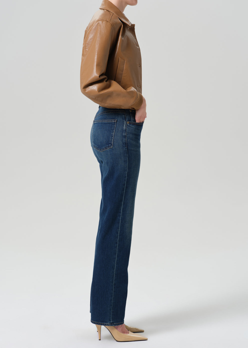 Citizens of Humanity Palma Straight Long Jean in Pierre