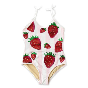 Shade Critters  One-Piece Sequin Swimsuit in Summer Strawberries