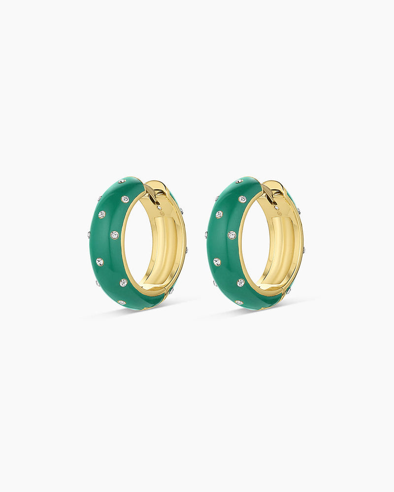 Gorjana Noel Shimmer Hoops in Emerald