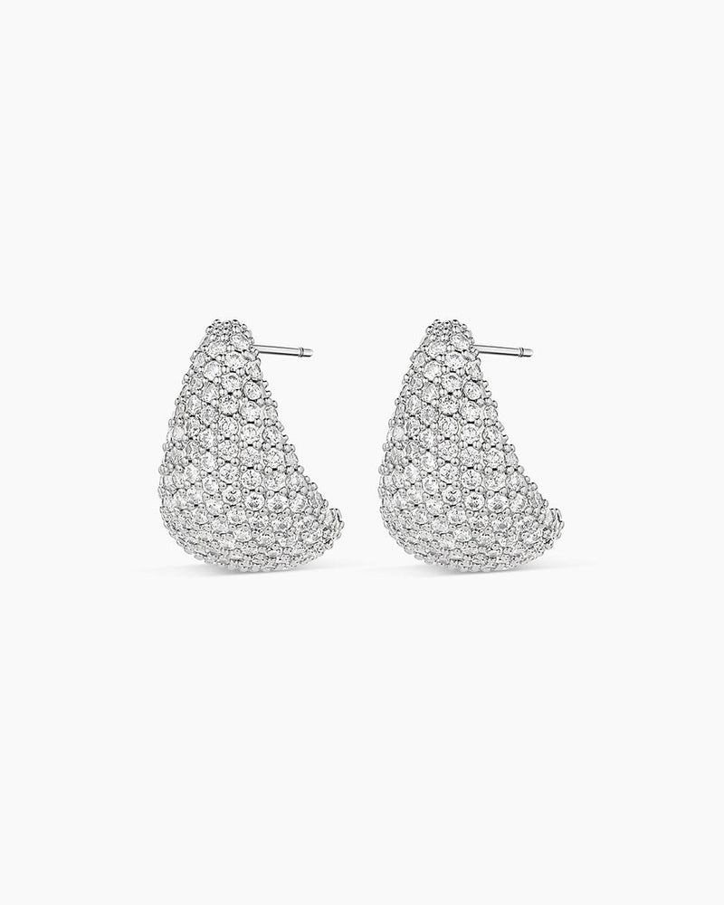 Gorjana Banks Shimmer Earrings in Rhodium